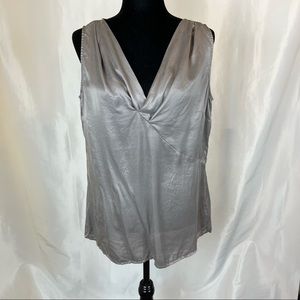 CAbi Grey Silk Sleeveless Blouse - US Size L